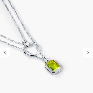 NIB GEMX Sterling & Peridot 18” Double Chain Necklace NEW!!